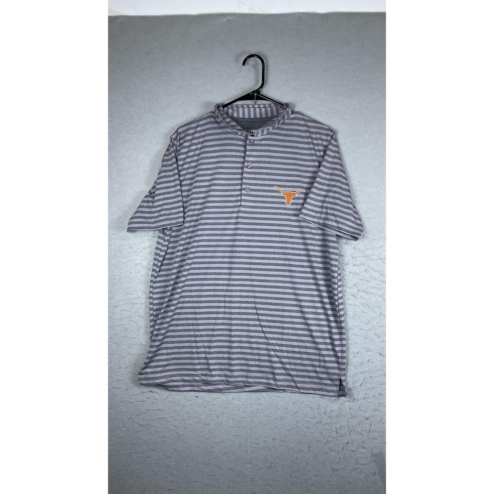 Texas Longhorns Shirt Mens Medium Gray Stripe NCAA Football Longhorn Apparel‎